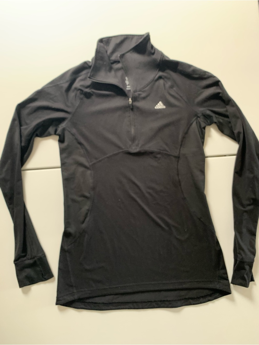 #40 adidas Black Half‑Zip Long Sleeve Performance Top